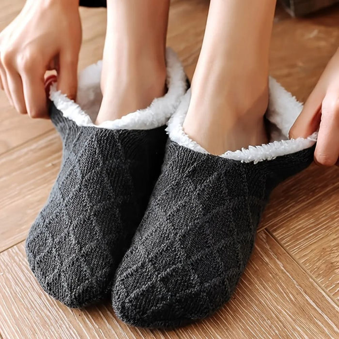 Cozy Non Slip Floor Socks For Women Plush Knit Coral Fleece