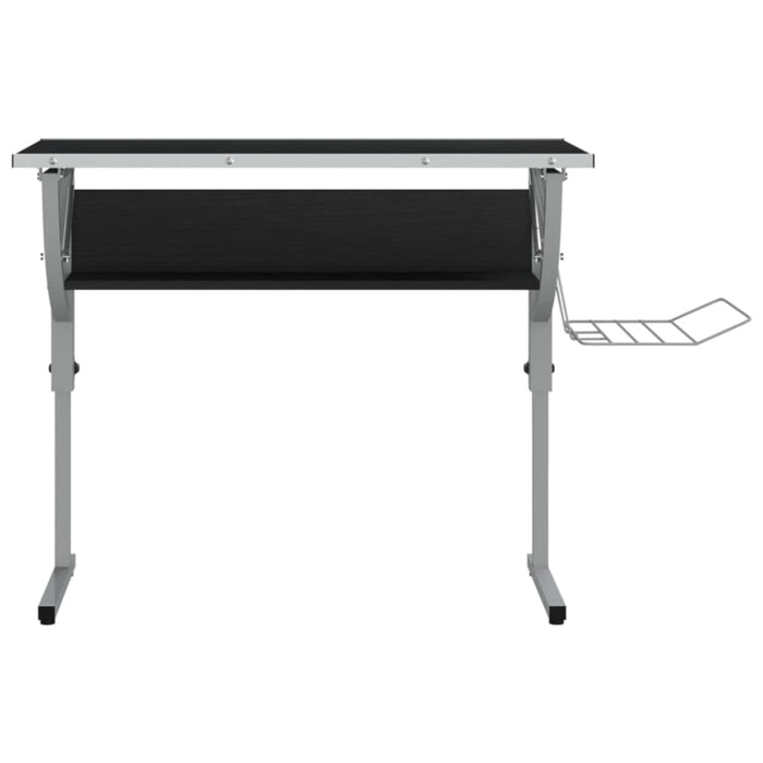 Craft Desk Black and Grey 110x53x(58-87) Cm Engineered Wood