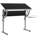 Craft Desk Black and Grey 110x53x(58-87) Cm Engineered Wood