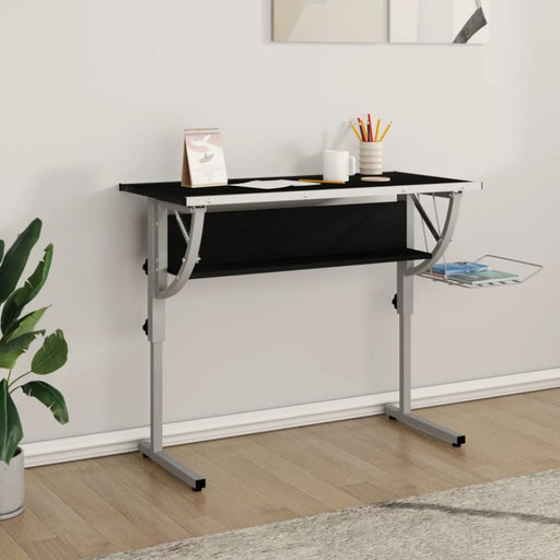 Craft Desk Black and Grey 110x53x(58-87) Cm Engineered Wood