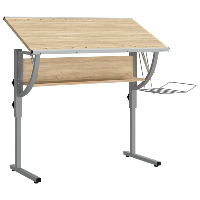 Craft Desk Sonoma Oak and Grey 110x53x(58-87)cm Engineered