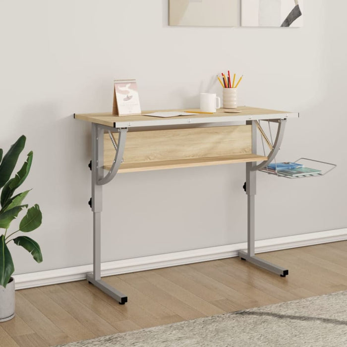 Craft Desk Sonoma Oak and Grey 110x53x(58-87)cm Engineered