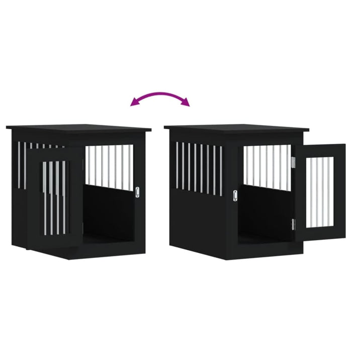 Dog Crate Furniture Black 45x62x59 Cm Engineered Wood Ntntob