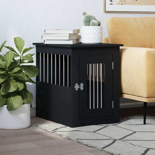 Dog Crate Furniture Black 45x62x59 Cm Engineered Wood Ntntob