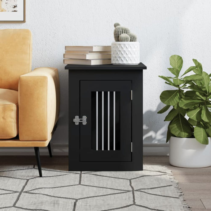 Dog Crate Furniture Black 45x62x59 Cm Engineered Wood Ntntob