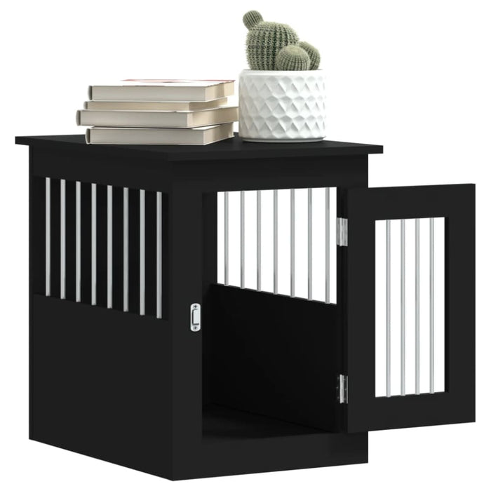Dog Crate Furniture Black 45x62x59 Cm Engineered Wood Ntntob