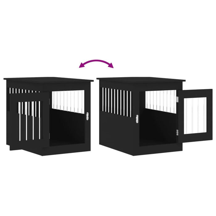 Dog Crate Furniture Black 55x75x65 Cm Engineered Wood Ntntoi