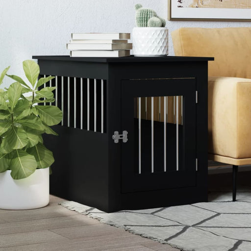 Dog Crate Furniture Black 55x75x65 Cm Engineered Wood Ntntoi