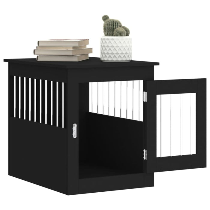 Dog Crate Furniture Black 55x75x65 Cm Engineered Wood Ntntoi