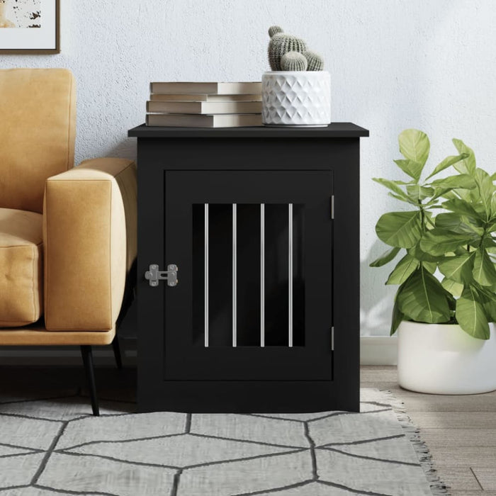 Dog Crate Furniture Black 55x75x65 Cm Engineered Wood Ntntoi