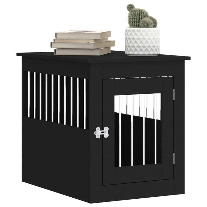 Dog Crate Furniture Black 55x75x65 Cm Engineered Wood Ntntoi