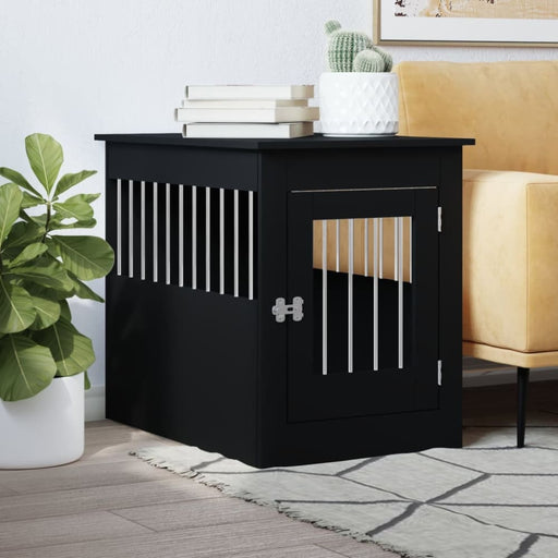 Dog Crate Furniture Black 55x80x68 Cm Engineered Wood Ntntxa