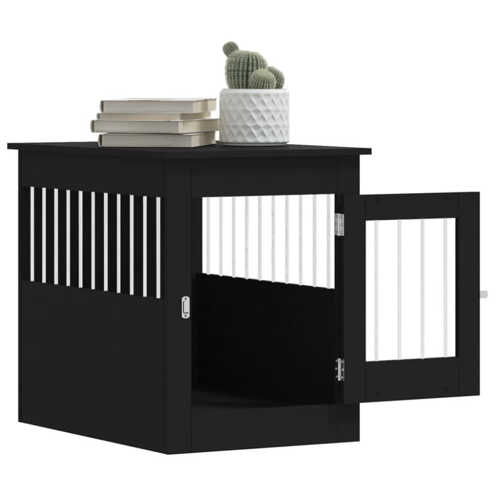 Dog Crate Furniture Black 55x80x68 Cm Engineered Wood Ntntxa