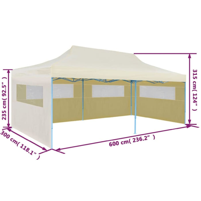 Cream Foldable Pop-up Party Tent 3 x 6 m Aopnx