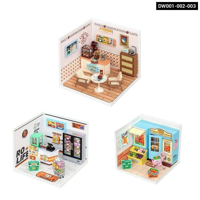 Create Plastic Diy Miniature House Cafe Energy Supply Store
