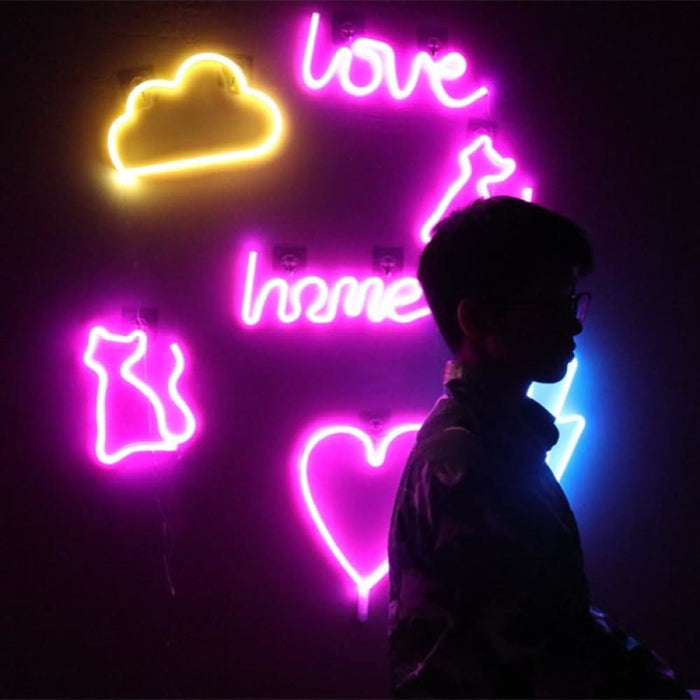 Creative Led Colourful Neon Light Love Heart Wedding Party