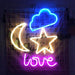 Creative Led Colourful Neon Light Love Heart Wedding Party