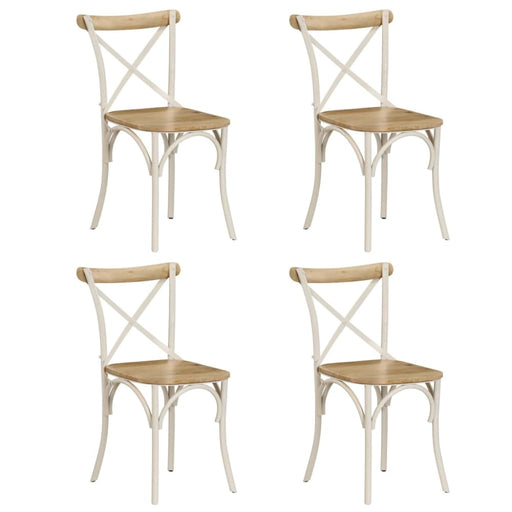 Cross Chairs 4 Pcs White Solid Mango Wood Gl4181