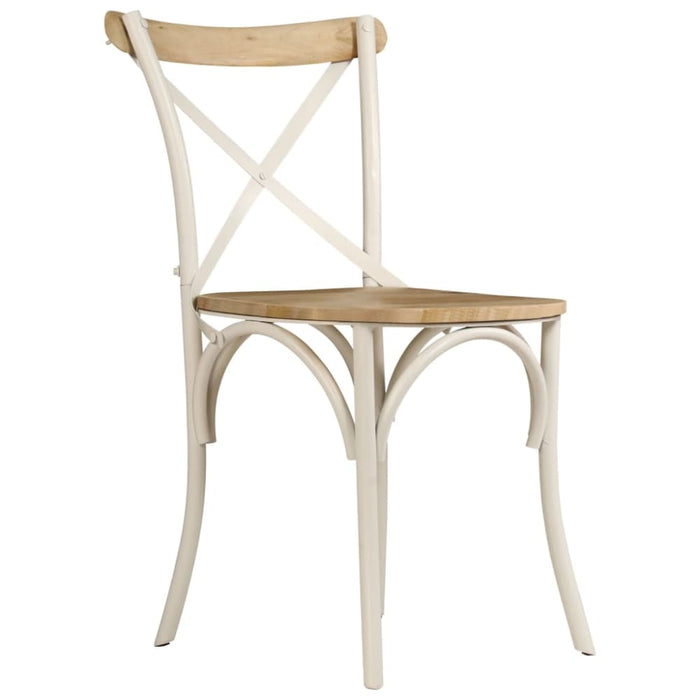 Cross Chairs 4 Pcs White Solid Mango Wood Gl4181