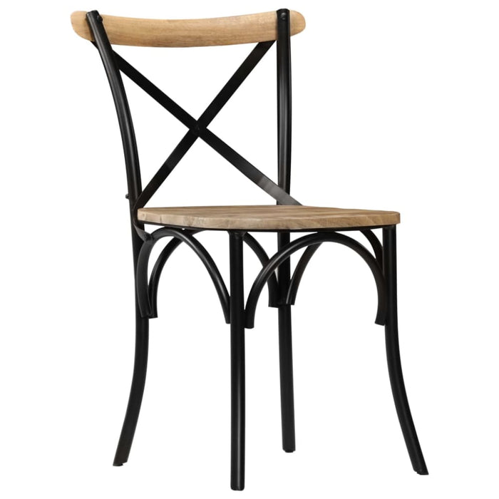 Cross Chairs 6 Pcs Black Solid Mango Wood Gl389