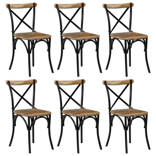 Cross Chairs 6 Pcs Black Solid Mango Wood Gl389