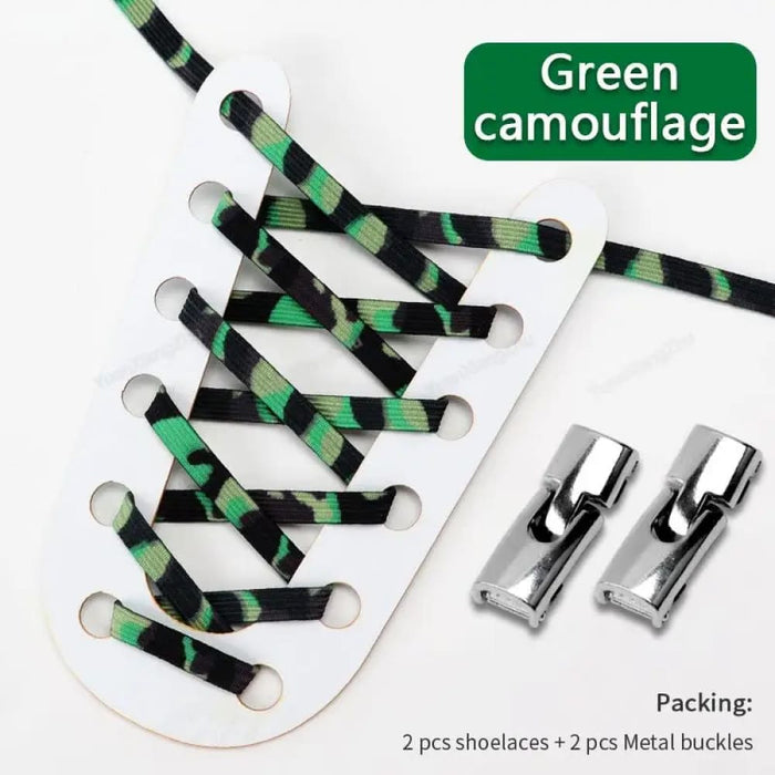 Cross Lock Without Ties Rainbow Elastic Sneakers 8mm Width