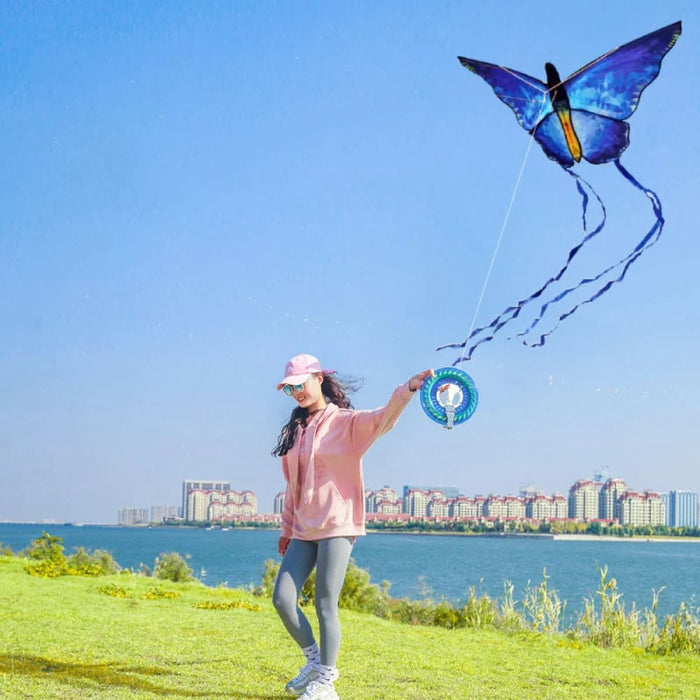 Crystal Butterfly Kite Beautiful Blue Outdoor Fun Flying