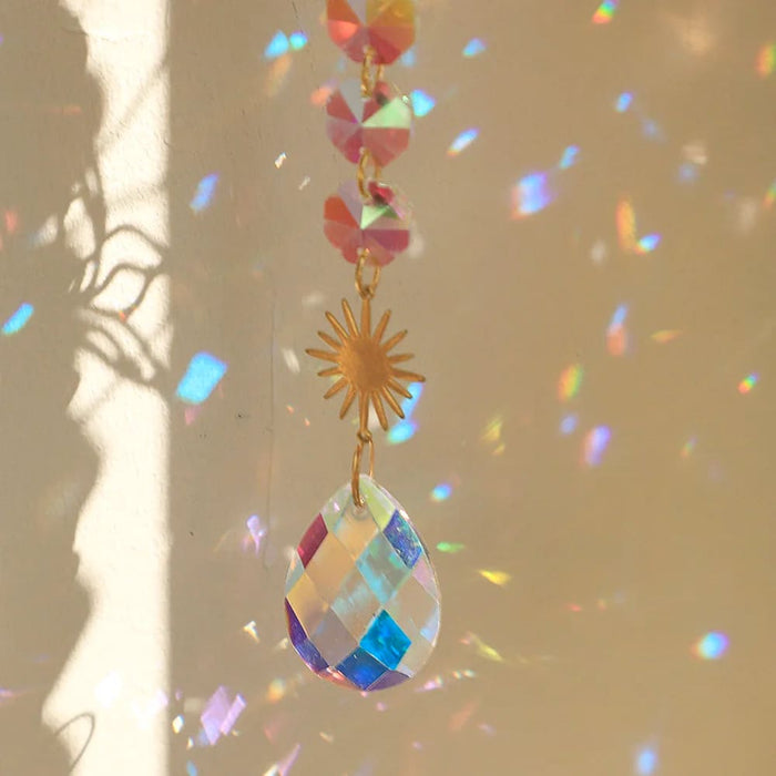 Crystal Lotus Sun Catcher for Outdoor Decor