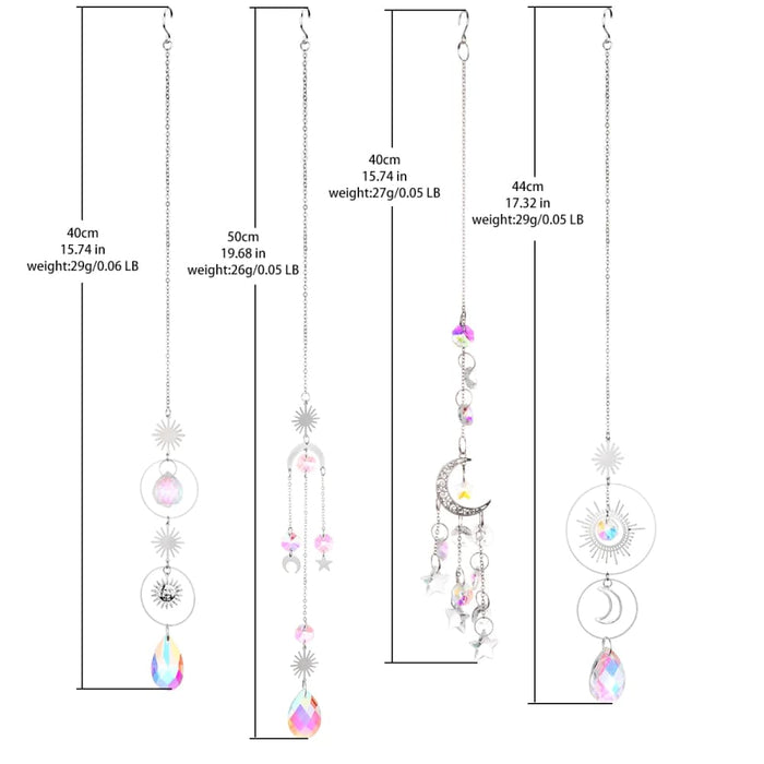Crystal Moon Lotus Chakra Suncatcher Rainbow Maker