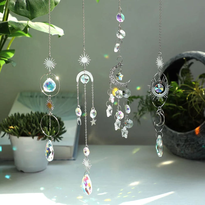 Crystal Moon Lotus Chakra Suncatcher Rainbow Maker