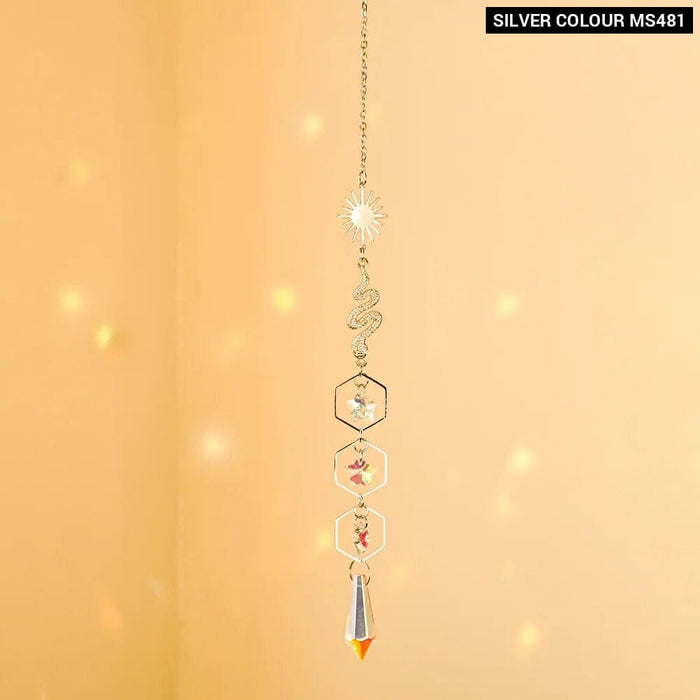 Crystal Moon Lotus Chakra Suncatcher Rainbow Maker