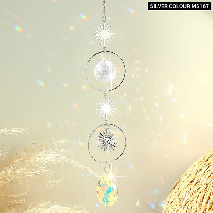 Crystal Moon Lotus Chakra Suncatcher Rainbow Maker