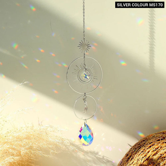Crystal Moon Lotus Chakra Suncatcher Rainbow Maker