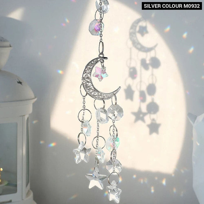 Crystal Moon Lotus Chakra Suncatcher Rainbow Maker