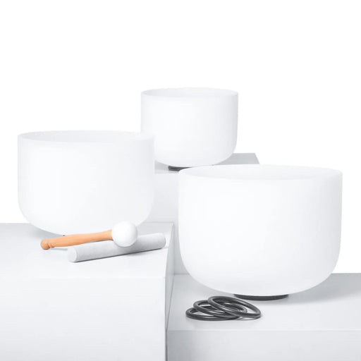 Crystal Singing Bowl Set of 3 with Case 8’a 10’ f 12 ?c