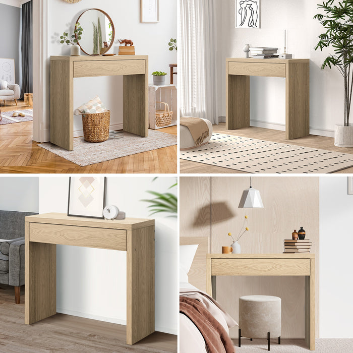 Console Table Wood Sofa Table Hall Side Entry With Drawer Natural