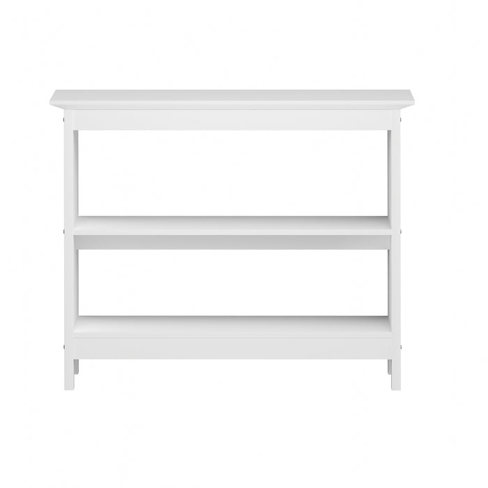 3-Tier Console Table Open Shelf Wood Sofa Table Hall Side Entry White