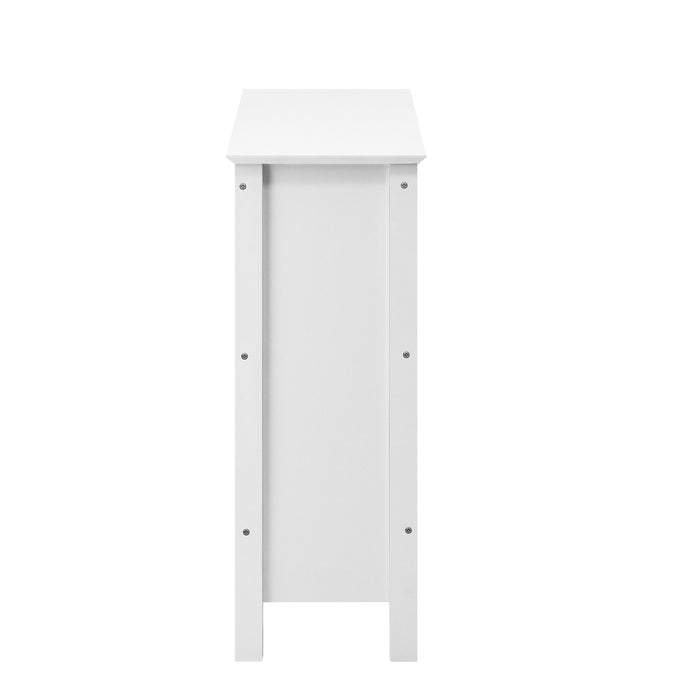 3-Tier Console Table Open Shelf Wood Sofa Table Hall Side Entry White