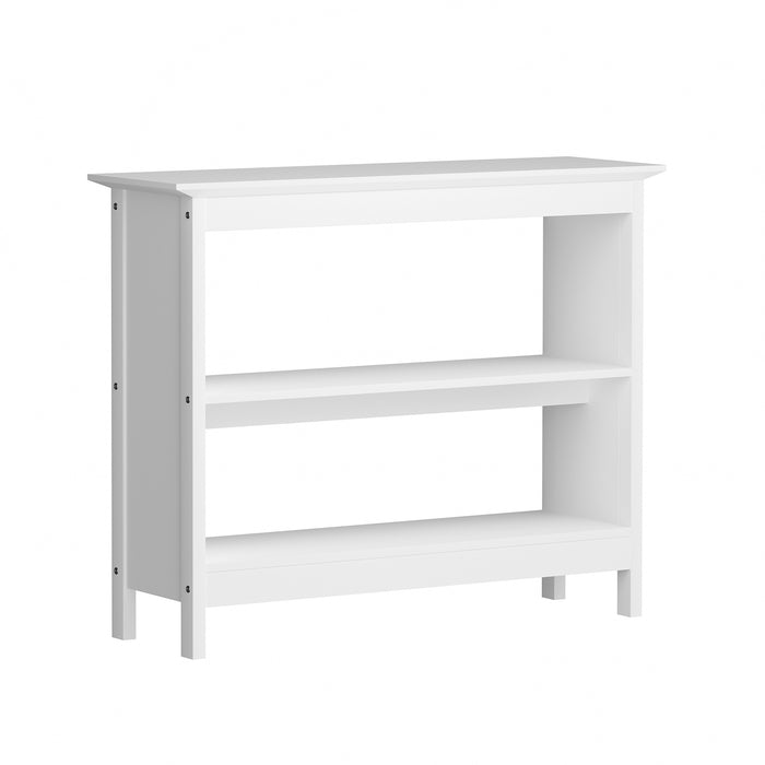 3-Tier Console Table Open Shelf Wood Sofa Table Hall Side Entry White