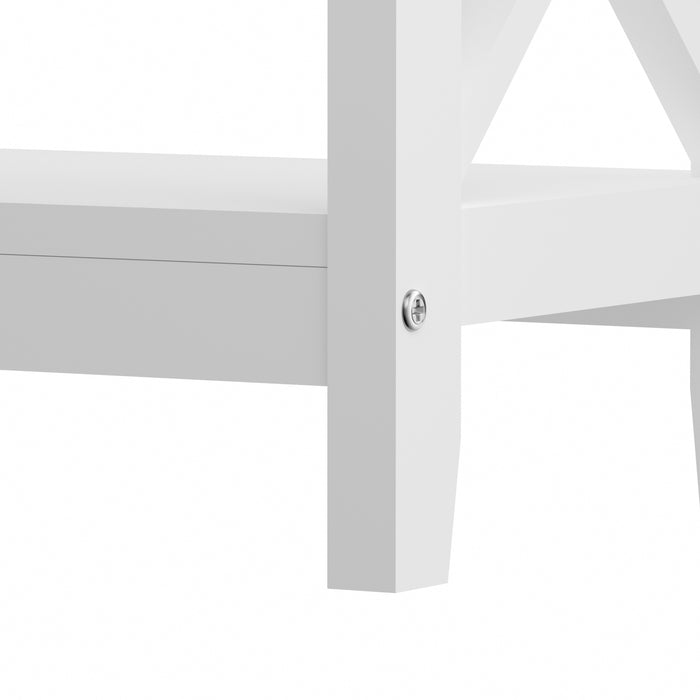 3-Tier Console Table X-Design Wood Sofa Table Hall Side Entry White