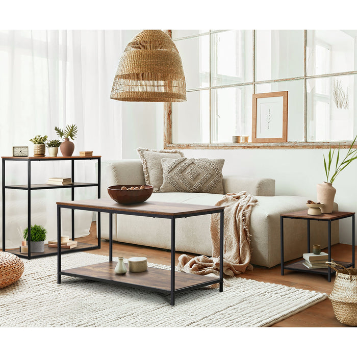 Coffee Table Side Table Storage Rack Shelf 2-Tier Industrial Furniture