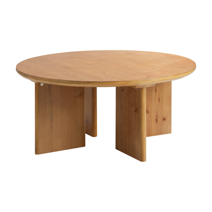Coffee Table Round Side End Tables Sofa Cafe Desk Wooden Natural