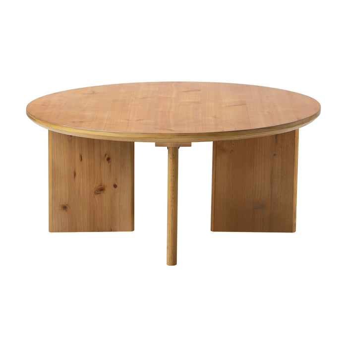 Coffee Table Round Side End Tables Sofa Cafe Desk Wooden Natural