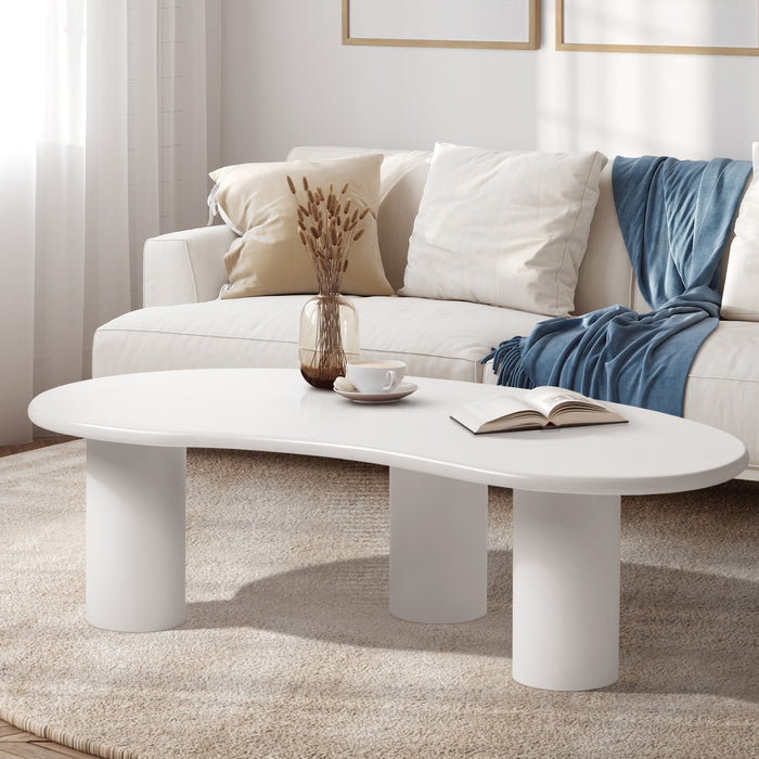 Coffee Table Sofa Cafe Desk Side Tables Living Room Irregular White