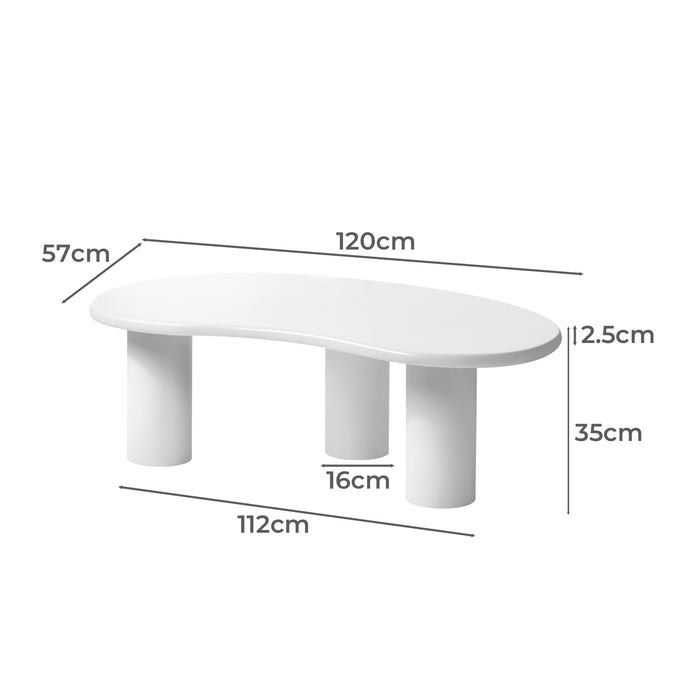 Coffee Table Sofa Cafe Desk Side Tables Living Room Irregular White