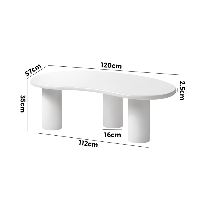 Coffee Table Sofa Cafe Desk Side Tables Living Room Irregular White