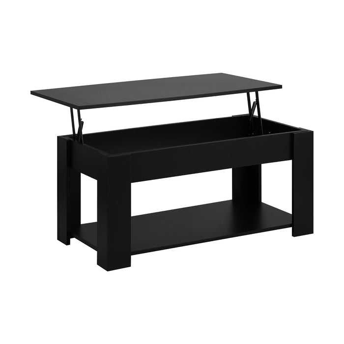 Coffee Table Lift Up Top Modern Tables Hidden Book Storage Black