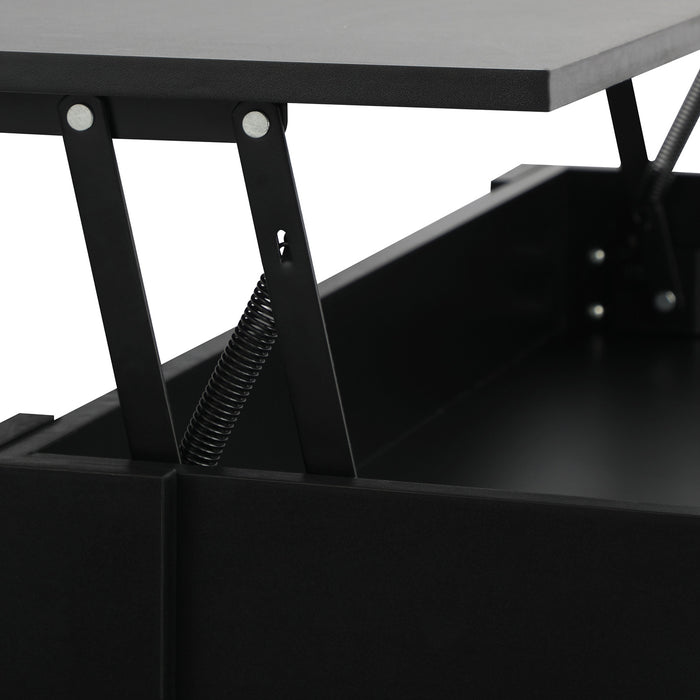 Coffee Table Lift Up Top Modern Table Hidden Book Storage Shelf Display