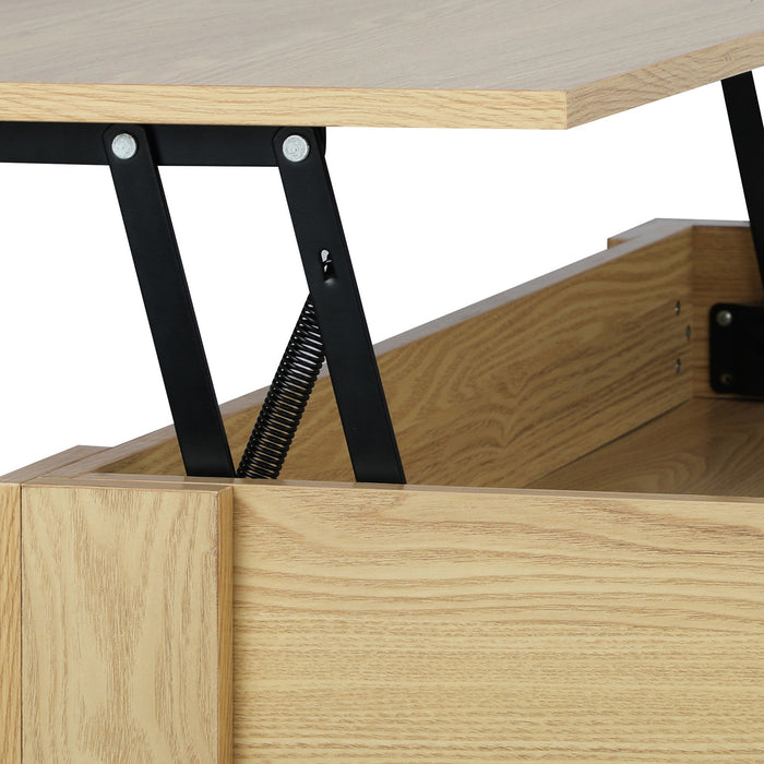 Coffee Table Lift Up Top Modern Tables Hidden Book Storage Natural