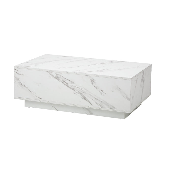 Coffee Table Side Tables Sofa Cafe Desk Marble Effect Wooden White